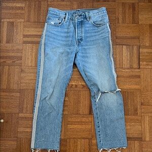 Bedazzled Levi’s 501 Distressed Jeans